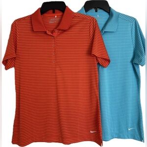 TWO EUC Nike Golf women’s Tour Performance Dri-FIT tops, Size L, 100% polyester
